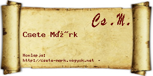 Csete Márk névjegykártya